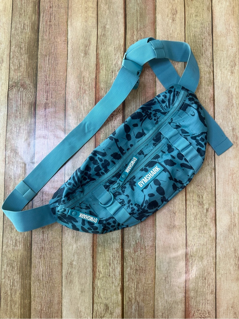 Gymshark Teal Floral Print Belt Bag